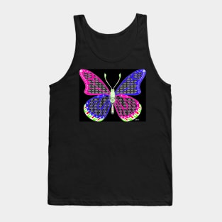 black butterfly ecopop arts in mexican pattern Tank Top